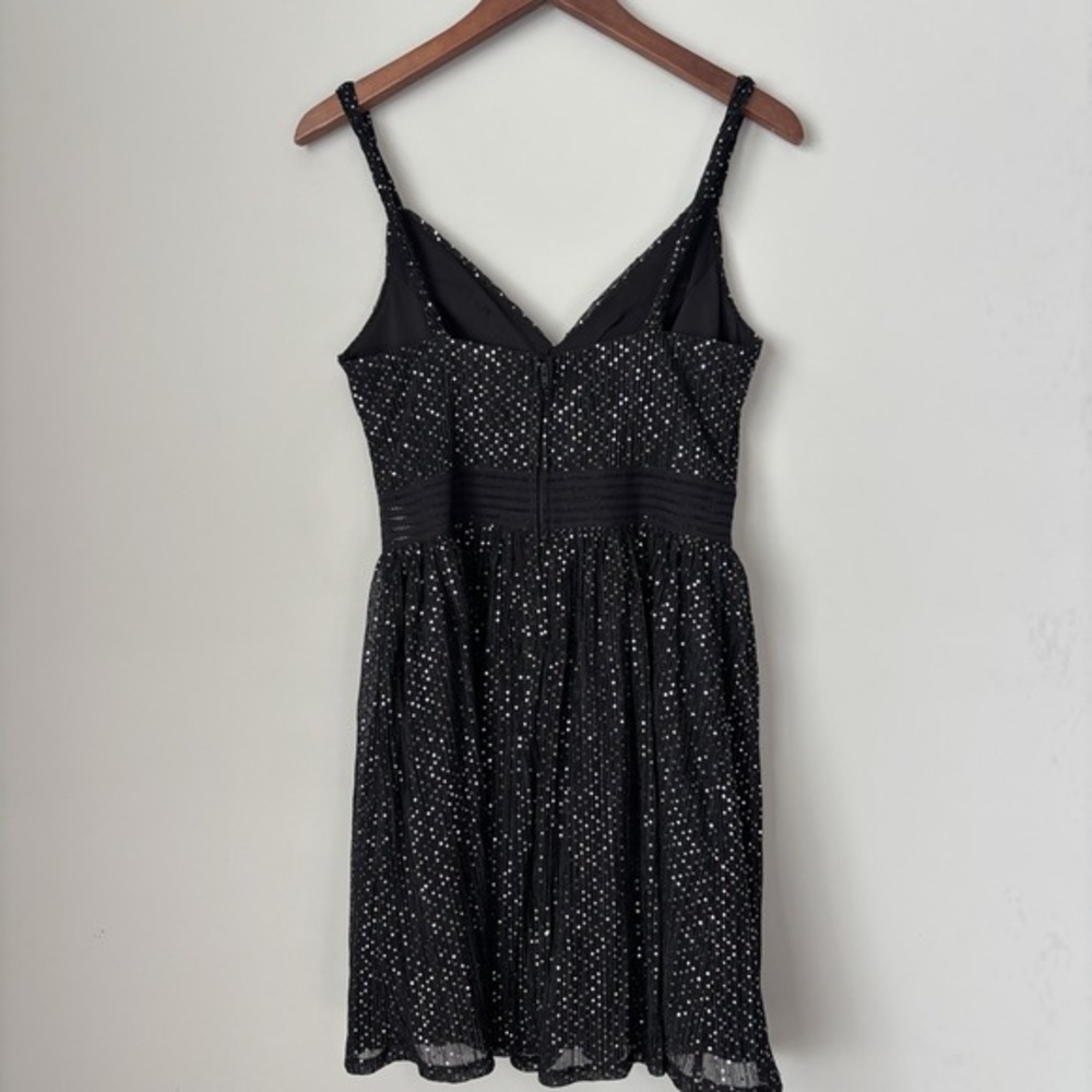 City Studio Mini Dress Sz 9 Black Silver Whimsygoth Glitter Baby‎ Doll Y2K Hoco - Picture 3 of 14